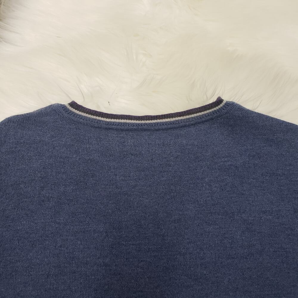 Black Brown 1826 Made in Italy 100% Merino Wool Argyle V-Neck Sweater Men XL - Picture 8 of 12